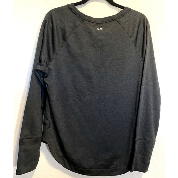 Champion Omni-Heat Midweight Baselayer Crew Duo Dry Dark Gray Size L Thumb Holes - Picture 4 of 10